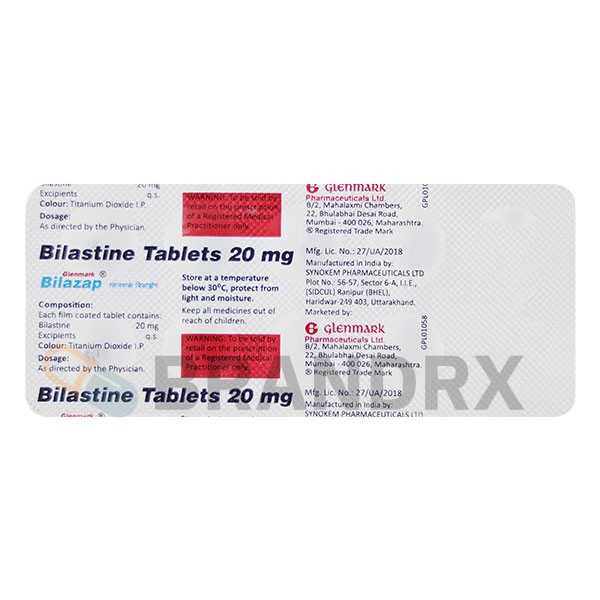 Bilazap 20 mg Glenmark Pharmaceuticals Ltd.